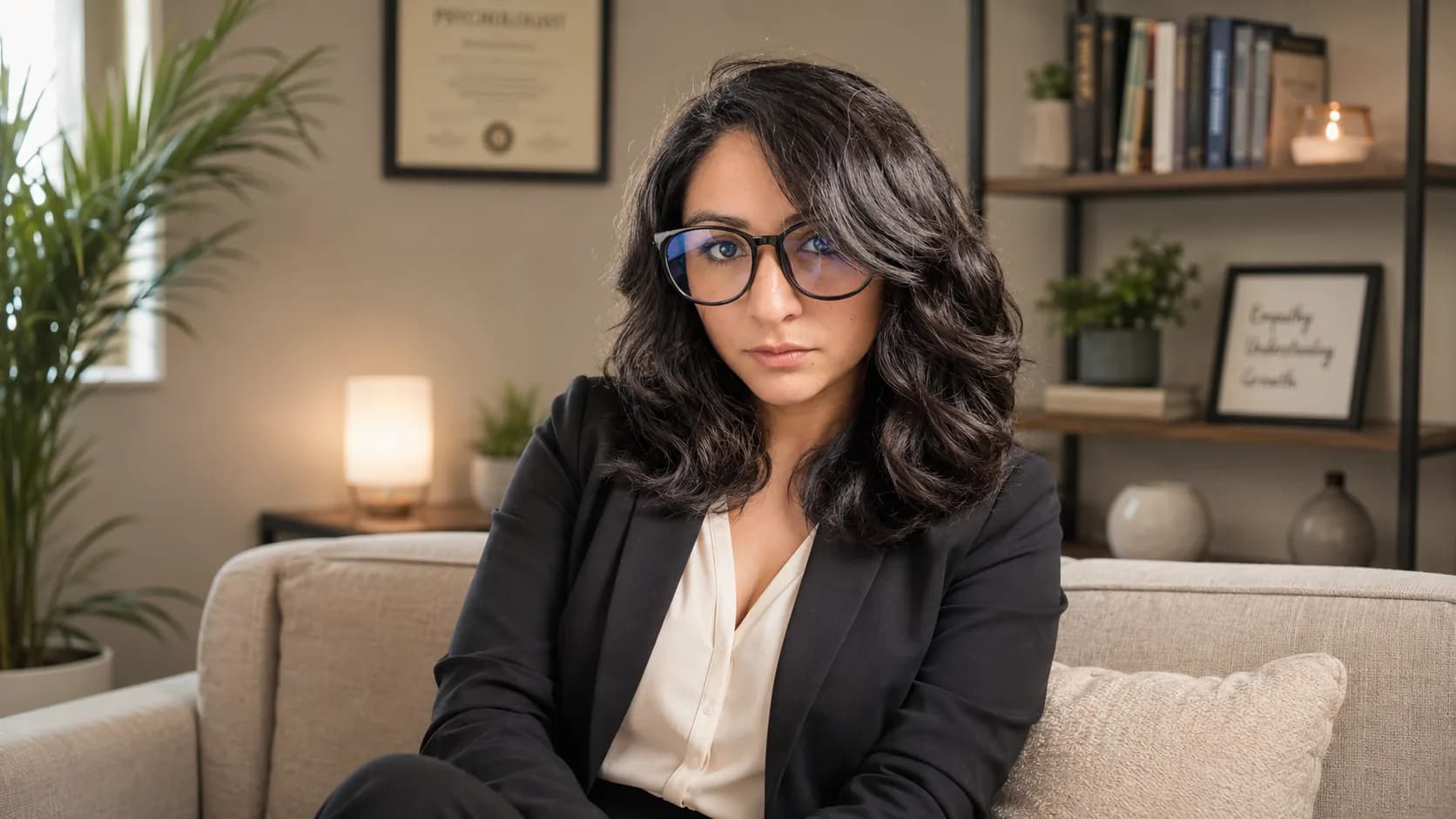 Joselyn Díaz, psicóloga, en un espacio profesional y acogedor